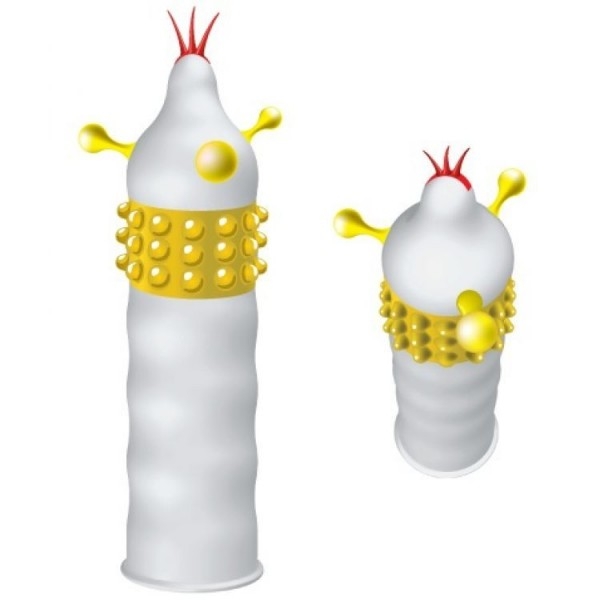 Стимулирующая насадка-презерватив "Luxe Желтый Дьявол" 