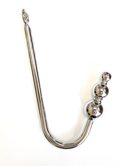 Анальный крюк "Notabu" металл, с рельефом из 3 шаров 